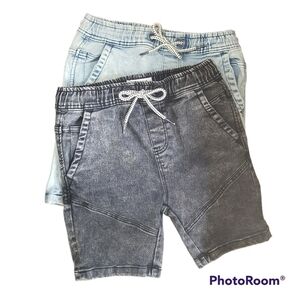 Uh Denim Jogger High Rise Drawstring Stretchy Shorts, 2 Pairs